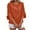 Orange, variant on Busydd Womens Tops Trendy Ruffle 3/4 Length Sleeve Spring Summer Blouses Solid Color Round Neck T Shirts for Women Casual Loose Comfort Going Out Tops