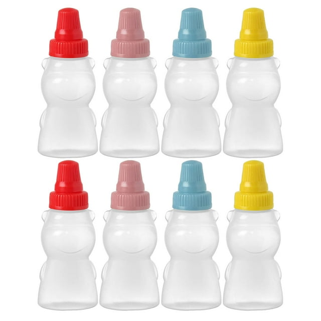 Botella de plástico para condimentos, 8 Uds., salsa de tomate, miel, aderezo para ensalada, recipiente para salsa