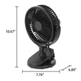 thumbnail image 3 of Mainstays 6-inch New Desktop or Clip-on AC Electric Personal Indoor Fan with 2 Speeds, Black, 3 of 10