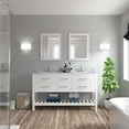 thumbnail image 4 of Caroline Estate 60" Double Bath Vanity in White with White Marble Top and Square Sinks, 4 of 5