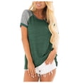 thumbnail image 2 of Teissuly Fashion Women's Summer Round Neck Colorblock Short Sleeve Pullover T-Shirt, 2 of 9