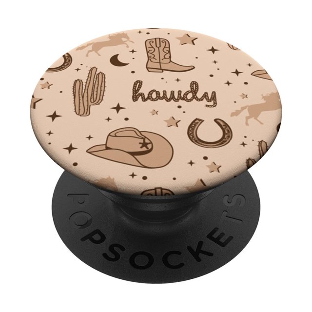Sombrero de vaquero PopSockets adhesivo PopGrip con estampado estético