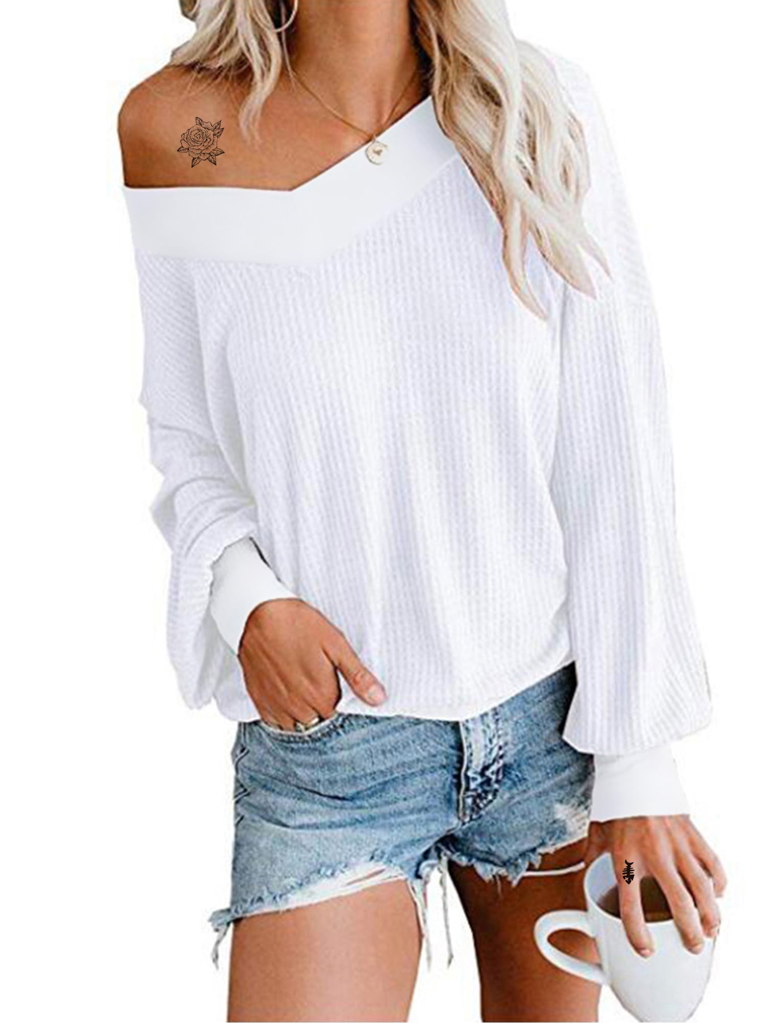 one shoulder batwing top