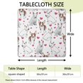 thumbnail image 2 of Bull Terriers and Hearts Square Fitted Tablecloth with Elastic Edge,Square Table Cover,Washable Elastic Table Cover for Home Kitchen Party Decor 36"x36", 2 of 6