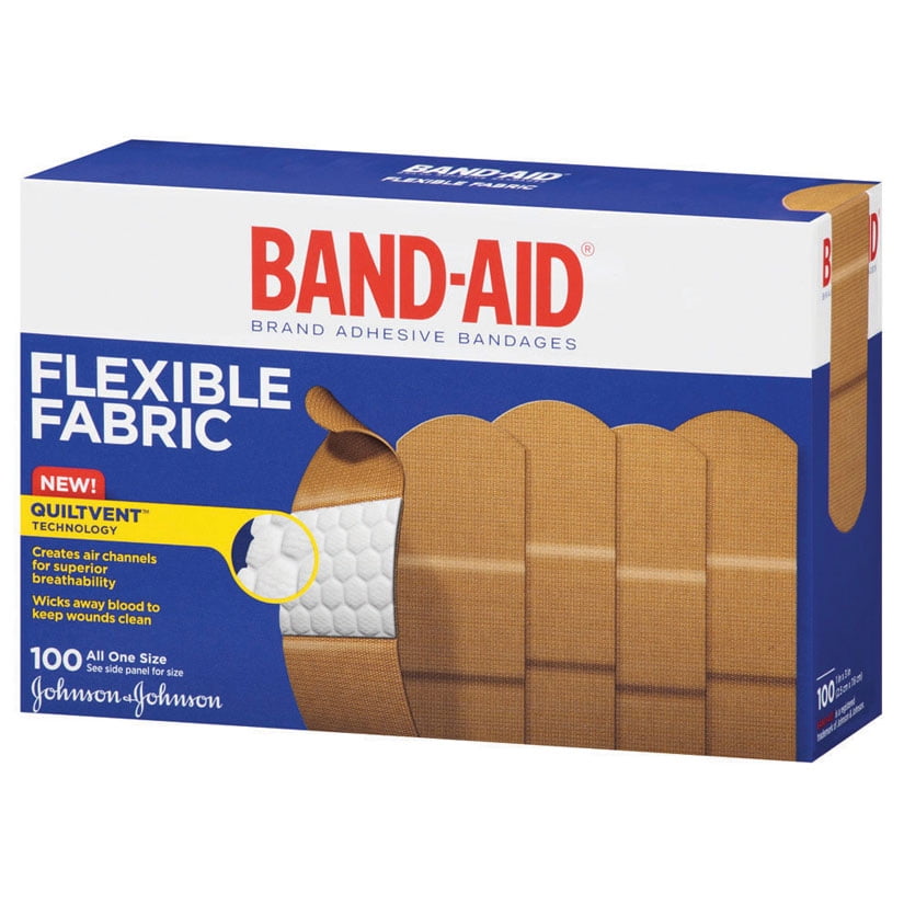 Bandaid Flexible Fabric Adhesive Bandage 1" X 3" Part No. 004444 (100