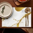 thumbnail image 5 of White Gold Marble Pattern Summer Placemats Table Placemats Set Of 4-Linen Kitchen Washable Placemats Table Mats 11.8"x17.7" Non-Slip Heat Resistant, 5 of 6