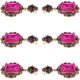 thumbnail image 2 of pares de pendientes de diamante esmeralda cuelgan aleación retro moda decoración del oído joyería rosa rojo, 2 of 12