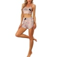 thumbnail image 2 of INSPIRE CHIC Women's 3 Pcs Pajamas Cami Shorts Long Pants Sleepwear Loungewear Pajama Sets L Camel, 2 of 5