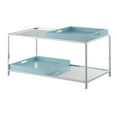 thumbnail image 4 of Convenience Concepts Palm Beach Coffee Table with Shelf and Removable Trays, Sea Foam Blue, 4 of 9