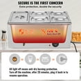 thumbnail image 4 of KFFKFF 24QT Commercial Food Warmer, 5-Pan Electric Steam Table, 1200W Professional Countertop Stainless Steel Buffet Bain Marie with 86-185°F Temp Control, 4 of 9