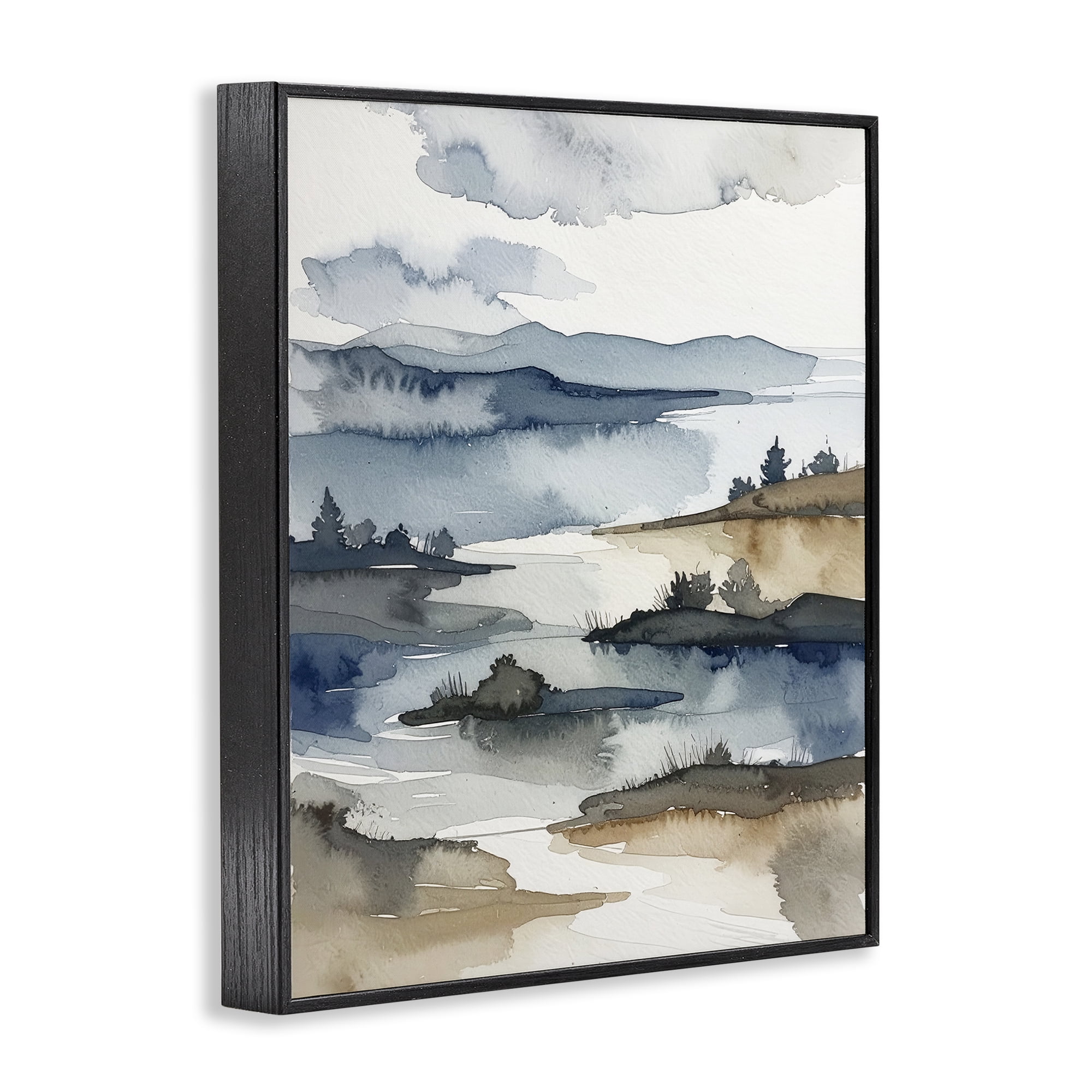 Stupell Industries The Flow Of Water Black Framed Giclee Art, design by Alonza Saunders
