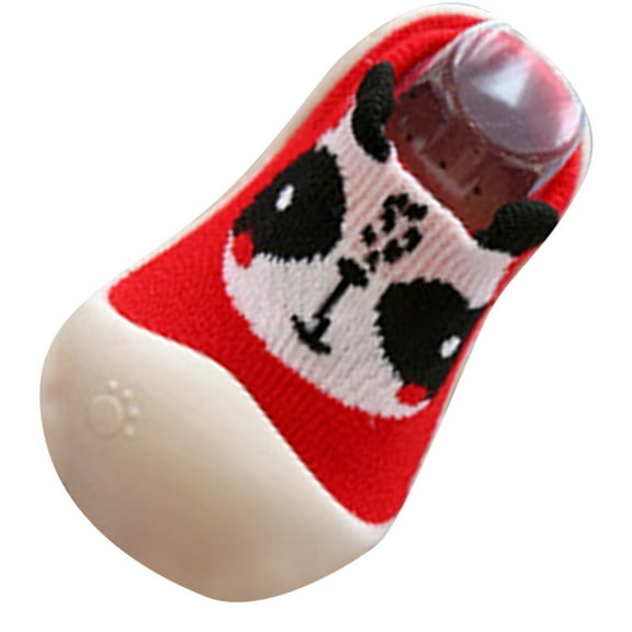 Otqutp Unisex Baby Nonslip Slippers Children Toddler Girls Boys Cute Slipper Socks Shoes Prewalker Autumn Winter Warm Anti-slip House Slippers (Brown,3-6 Months)