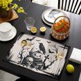 thumbnail image 4 of Halloween Placemats Set of 6, Farmhouse Skulls Pumpkins Crow Bats Spooky Rustic Washable Wipeable Table Mats for Dining Tables, Indoor Outdoor Kitchen Place Mats for Holiday Party Table Decor, 4 of 9