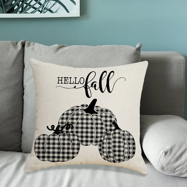 Fundas de almohada para Acción de Gracias 18x18 pulgadas - 3 estilos Fundas de lino para sofá y decoración del hogar, naranja