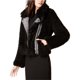 thumbnail image 1 of Baby Phatbar Chaqueta de motociclista de sherpa sintética para mujer, negro, XS, 1 of 1