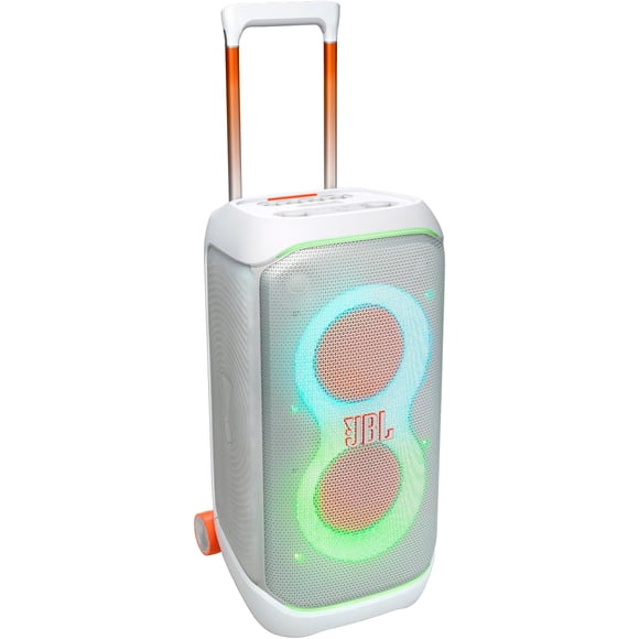 JBL PartyBox Stage 320 - Portable party speaker with wheels - powerful JBL Pro Sound and adaptive futuristic lightshow, synced with your music - White