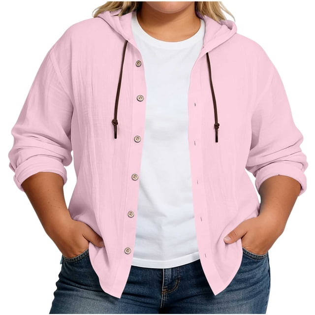 Camiseta con Capucha de Vendaje de Color Sólido con Botones de Manga Larga de las Mujeres, Camisetas de Manga Larga de las Mujeres de Moda Primavera Otoño Uso Diario