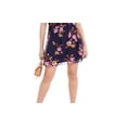 thumbnail image 3 of Bar III Women's Floral Printed Mock Neck Mini Dress Blue Size XS, 3 of 3