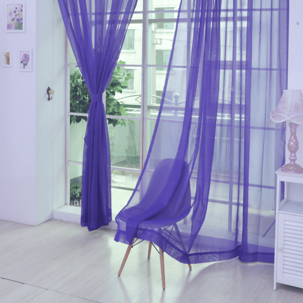 TIMIFIS Home Decor 2 PCS Pure Color Tulle Door Window Curtain Drape Panel Sheer Scarf Valances GN Decor - Fall