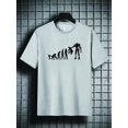 thumbnail image 2 of Men's Plus Size Human Evolution Pattern Plain Color Short Sleeve Crew Neck T-shirt, Oversized Casual Clothing For Big And Tall Guys Best Sellers Gifts, 2 of 7