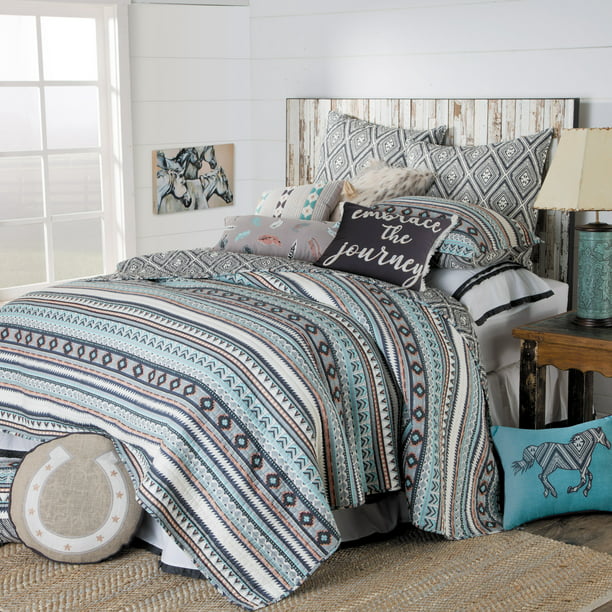 Montana Grey Southwest Quilted Bedding, Southwest Queen Bedding