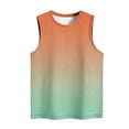 thumbnail image 4 of ZQGJB Womens Summer Sleeveless Tank Tops Casual Tie Dye Gradient Print Round Neck Graphic Tunic Blouse Loose Lightweight Comfy Camisole Vest Top Orange XL, 4 of 4