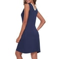thumbnail image 4 of ANLIQI Bamboo Nightgown for Women Sleeveless SleepShirt V Neck Nightshirt Comfy SleepShirt Casual Pajama Dress 1-Pack(Navy, 2XL), 4 of 7