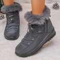 thumbnail image 5 of Miluxas Women's Hiking Boots Plush Warm Cotton Shoes Wear-resistant Anti-slip Soles Snow Boots Cotton Shoes Outdoor Sports Shoes Gray 7.5(40), 5 of 9