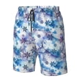 thumbnail image 4 of Balery Icy Blue Snowflakes Traje de Baño Estilo Hawaiano para Hombre, Shorts de Secado Rápido con Bolsillos-XX-Large, 4 of 6