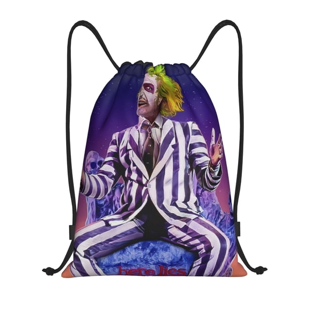 Bolsa con cordón Beetlejuice Classic, plegable, para deportes, fitness, unisex, para viajes en la playa, mediana