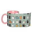 thumbnail image 4 of Cute Cat Doodle Coffee Mug Fun Custom Ceramic Mugs 11oz Pink, 4 of 5