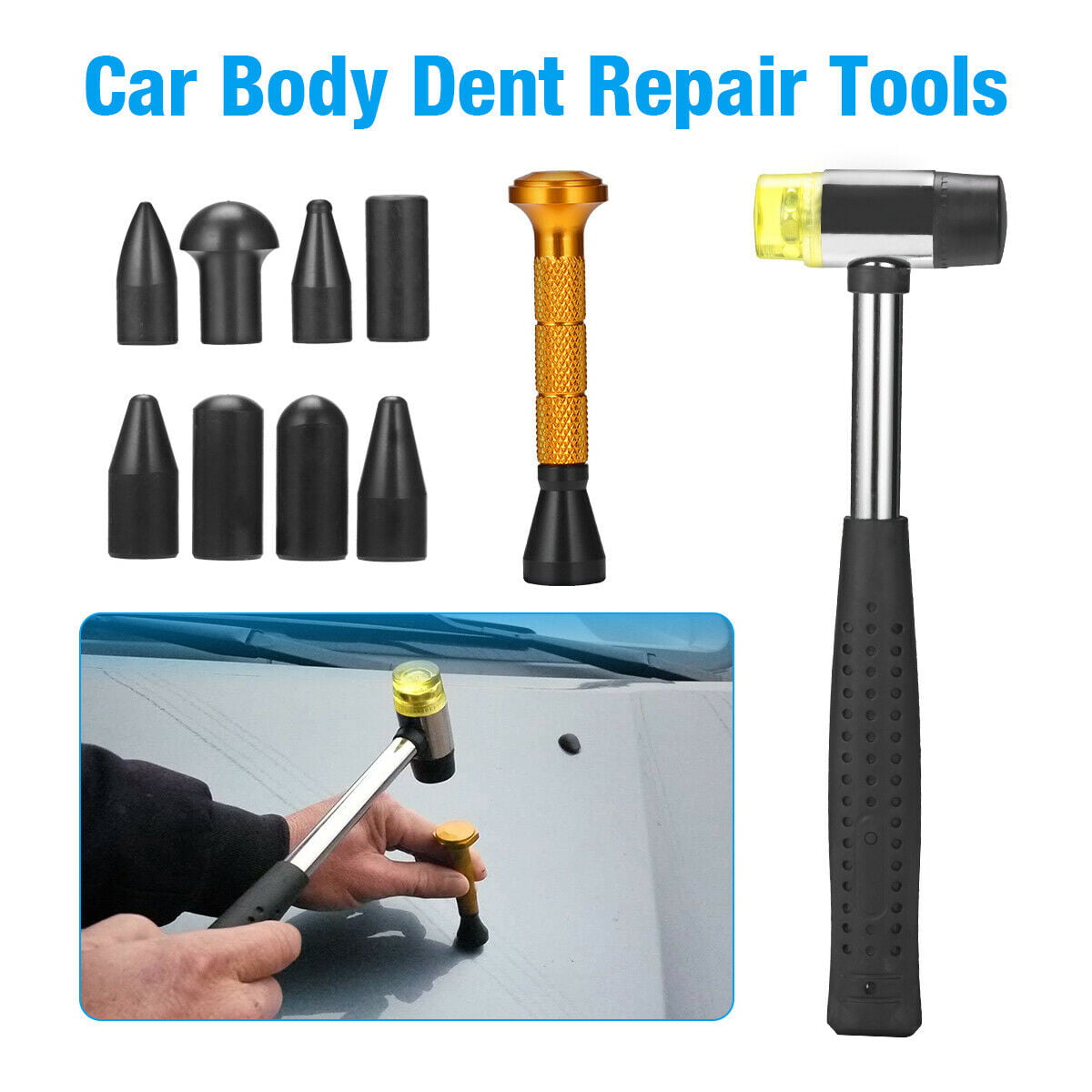 Car Body Dent Repair Hammer,Long Handle Aluminum Hammer Paintless Dent Removal 