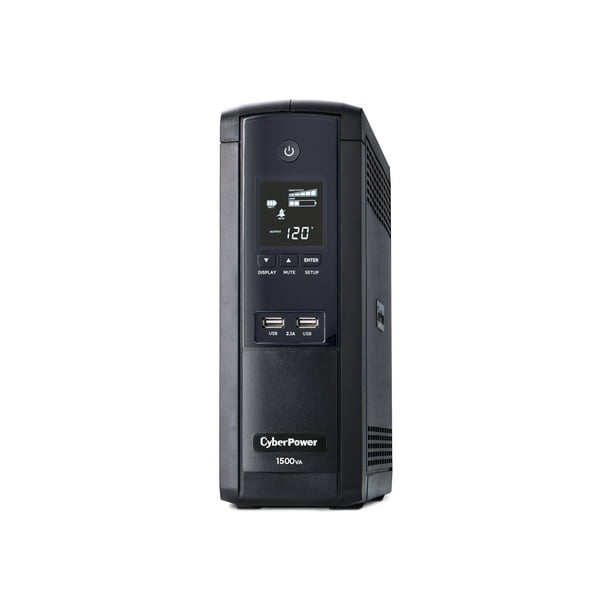 CyberPower Intelligent LCD BRG1500AVRLCD - UPS - AC 120 V - 900 Watt - 1500 VA - 9 Ah - RS-232, USB - Connecteurs de Sortie: 12