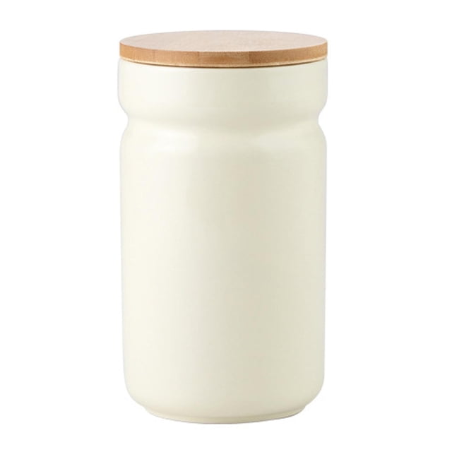 jifeng Boîte à Café Pot à Biscuits Boîte de Rangement pour Thé, Boîte de Cuisine en Porcelaine, Rangement Alimentaire beige 1100ml