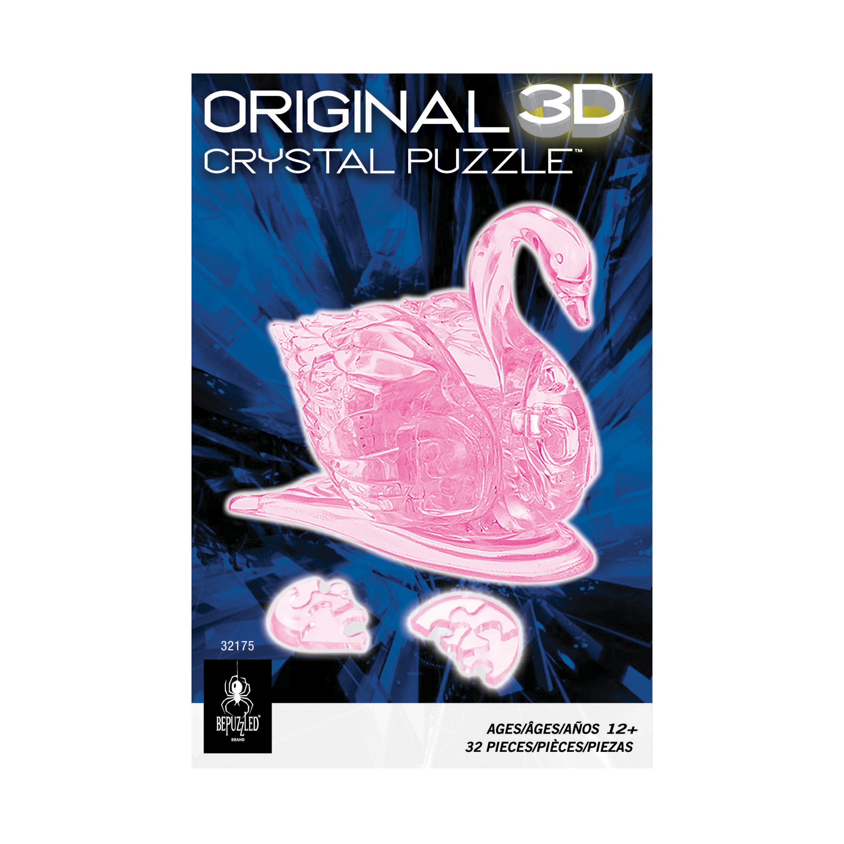 BePuzzled 3D Crystal Puzzle: Swan (Pink): 32 Pcs