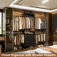 thumbnail image 2 of Homieasy Closet System, Closet Organizer with 3 Wooden Drawers, Walk-in Closet Wardrobe Clothes Rack with 4 Hanging Rods, Garment Rack, Black, 2 of 7