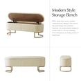 thumbnail image 6 of 50.5" Storage  Hallway Ottoman,Upholstered End of Bed  Velvet with Gold Legs,Flipping Lid Entryway Footrest, 6 of 7