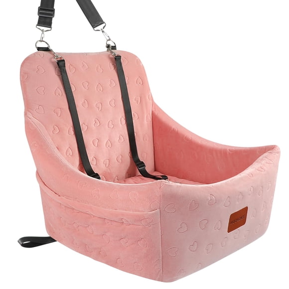 WOOAIDAGG Asiento de coche para perros de tamaño mediano, cama de viaje para mascotas con canal para cinturón de seguridad, asiento para perros totalmente desmontable y lavable con correas ajustables,