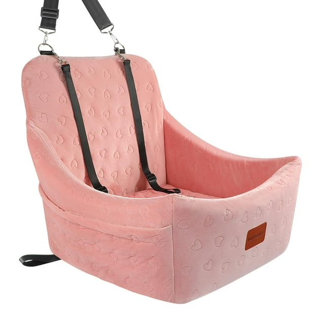 WOOAIDAGG Asiento de coche para perros de tamaño mediano, cama de viaje para mascotas con canal para cinturón de seguridad, asiento para perros totalmente desmontable y lavable con correas ajustables,