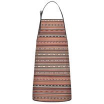Boho Red Striped Ethnic Pattern Apron-Garden Aprons for Women with Pockets-Cotton Linen Waterproof Kitchen Cooking Gardening Aprons Adjustable for Kitchen,Cooking,BBQ and Salon 33x27 Inch
