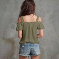 thumbnail image 6 of QGJZVUNL Womens Cold Shouler Going Out Tops Flowy Sleeve Tank Top Summer Outfits Casual V Neck T Shirts Size 2XL, 6 of 6