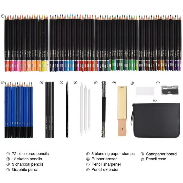 Professional 95 Pcs Pencil Set For Draw Coloring Pencils Art Kit