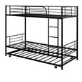thumbnail image 6 of DreamBuck Metal Bunk Bed, Upgrade Twin over Twin Bunk Bed, Metal Bunk Bed Frame with Trundle for Teens Adults, Heavy Duty Bed Frame with Safety Ladder, Can Be Divided into Two Beds, Black, 6 of 8