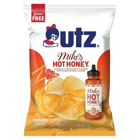 Utz Mike's Hot Honey Potato Chips, Gluten-Free, 13 oz Bag