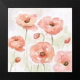 thumbnail image 2 of Nan 12x12 Black Modern Framed Museum Art Print Titled - Spring Poppies I, 2 of 5
