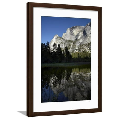 North Face Half Dome - North West Face of Half Dome, Mirror Lake, Yosemite NP, California Framed Print Wall Art By David Wall