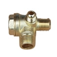 thumbnail image 2 of Fairnull Air Compressor Check Valve 3-Way Easy Installation Copper/Zinc Alloy Male Threaded Unidirectional Check Valve Pipe Fitting for Air Compressor, 2 of 8
