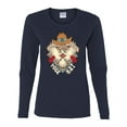 thumbnail image 2 of Wild Bobby Home Is Where You Hang Your Hat Country Eagle Pop Culture Women Graphic Long Sleeve Tee, Navy, Small, 2 of 6