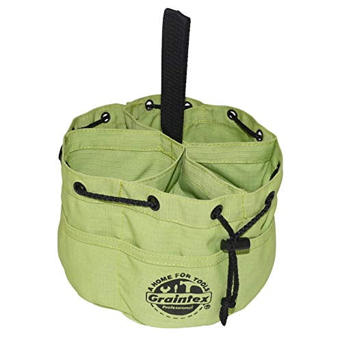 Graintex GB2893 Grab Bag Lime Green Color Rip-stop Canvas 18 Pockets Drawstring Closure