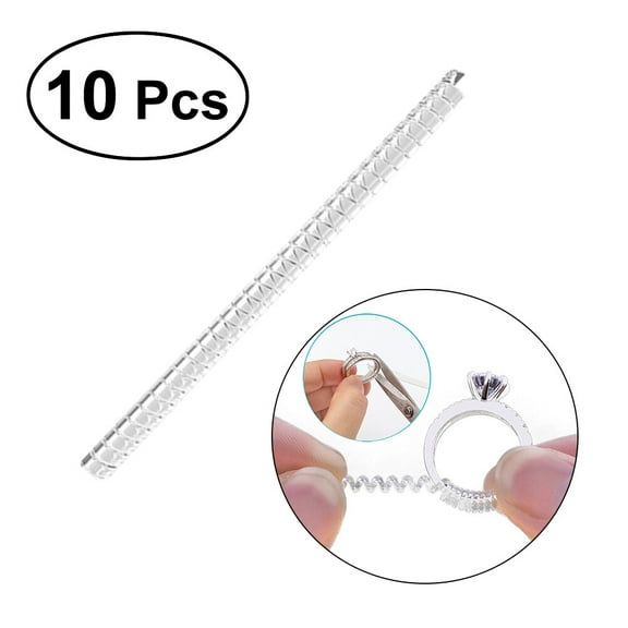 10 Pcs Ring Size Adjuster Transparent Coils PU Ring Guard Sizer for Loose Ring